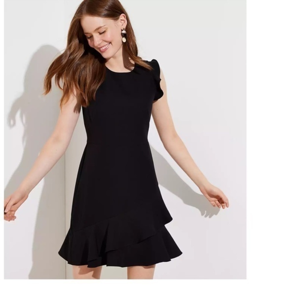 Loft Wraparound Flounce Flare Dress
